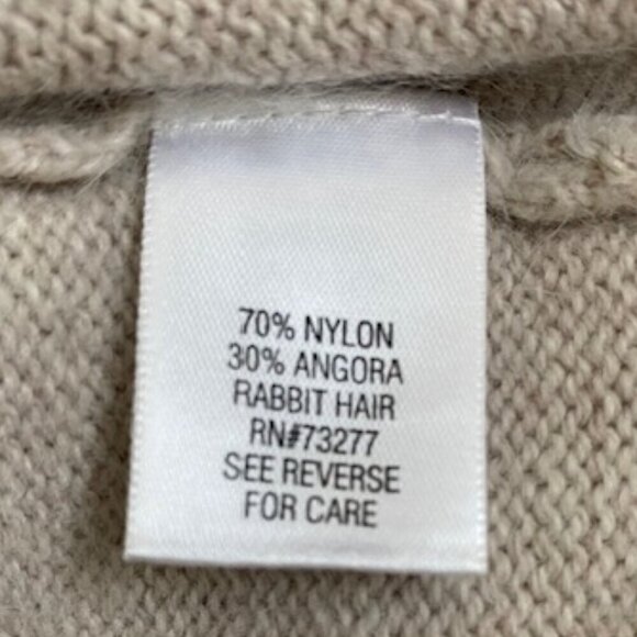 APT9 Tan Angora Rabbit Hair Button Cardigan Sweater SUPER SOFT Medium - Picture 13 of 13